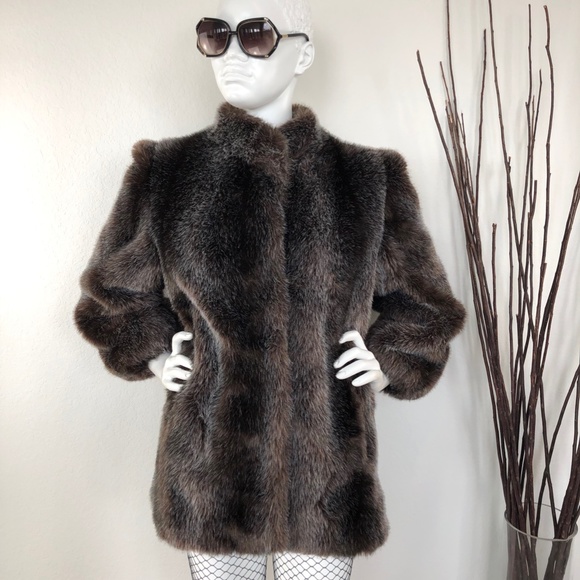 Vintage Jackets & Blazers - 💌STUNNING MINK FAUX FUR COAT💌